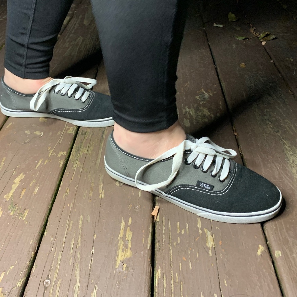 Vans low tops black/gray/white authentic, women's size 7.5